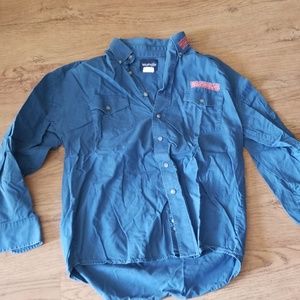 Blue wrangler button down shirt